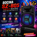 Bocina Bluetooth Mega Bass SZ-805 con Micrófono y Luces LED