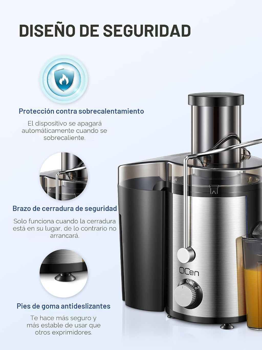 Extractor de Jugos VISTA 800W – Potente y Fácil de Limpiar