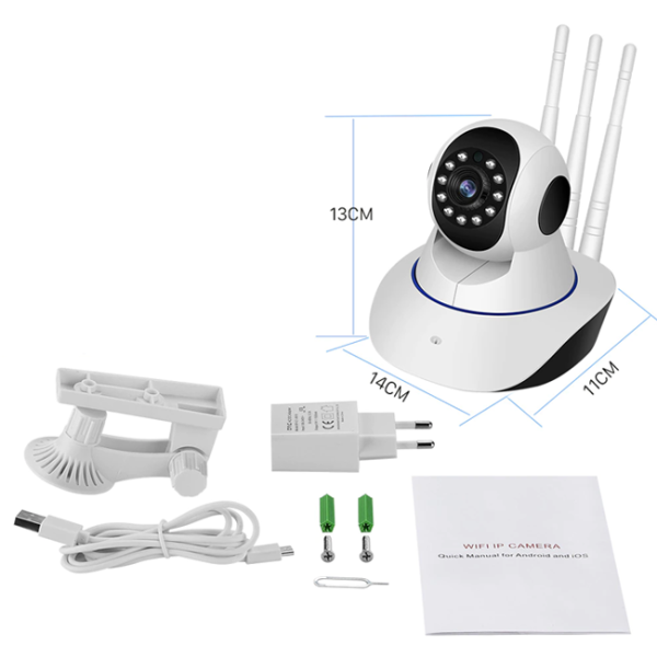 Cámara de Seguridad WiFi 1080P PTZ con Visión Nocturna y Audio