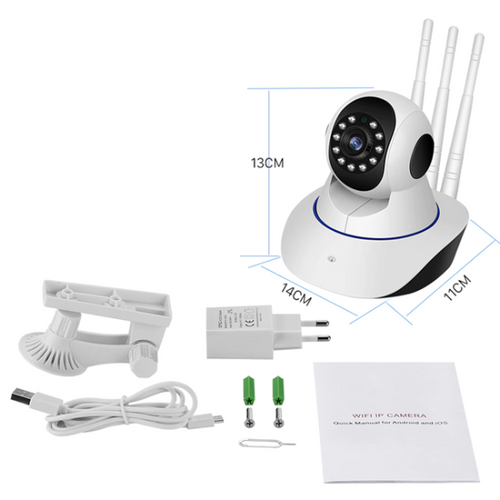 Cámara de Seguridad WiFi 1080P PTZ con Visión Nocturna y Audio