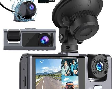 Dash Cam 3 en 1 Full HD 1080P – Cámara Frontal, Interior y Trasera