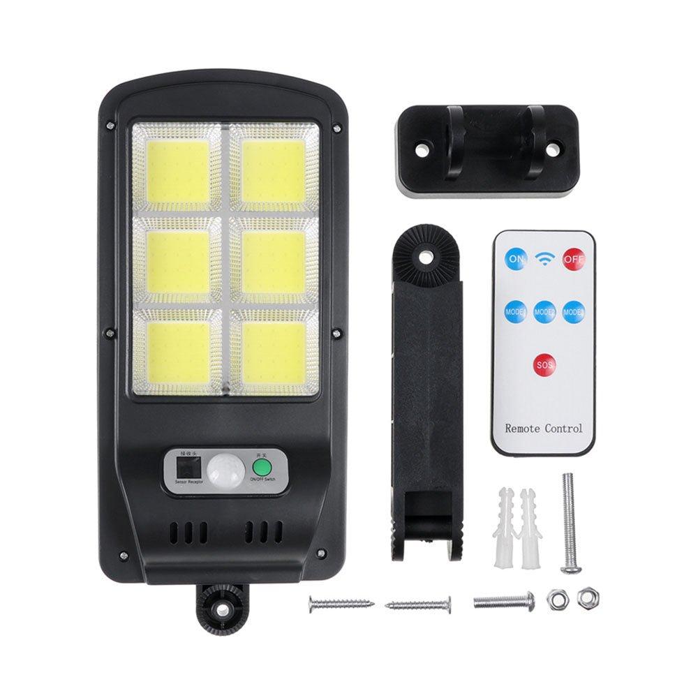 Lámpara Solar de Seguridad 6 COB con Sensor de movimiento y Control Remoto