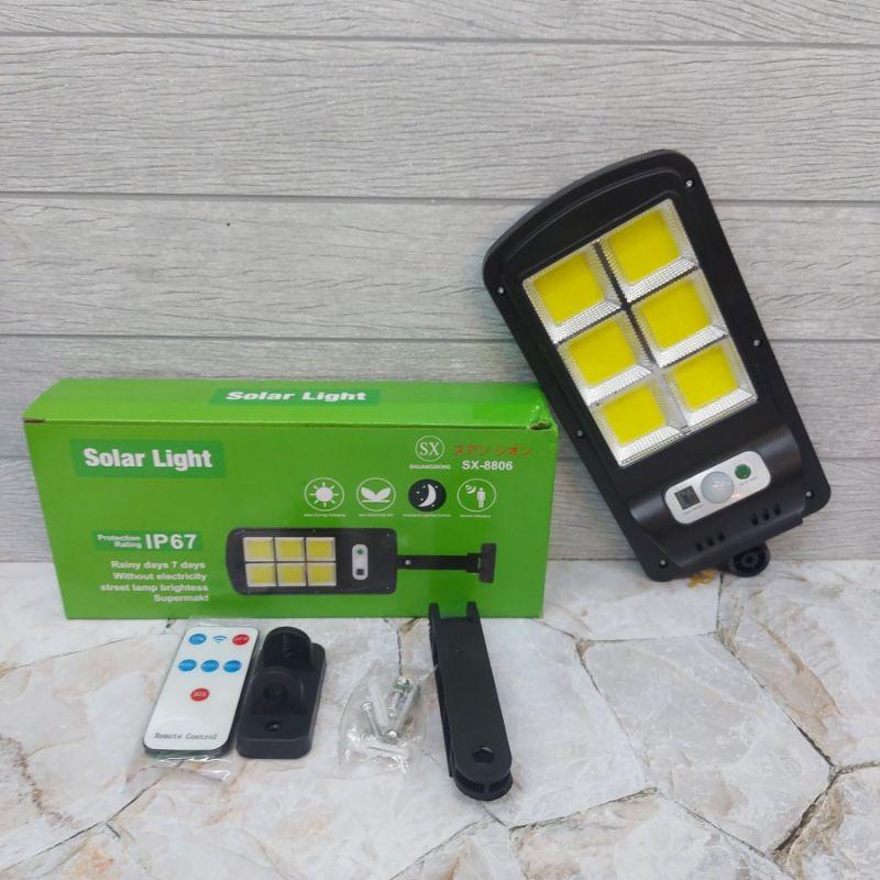 Lámpara Solar de Seguridad 6 COB con Sensor de movimiento y Control Remoto
